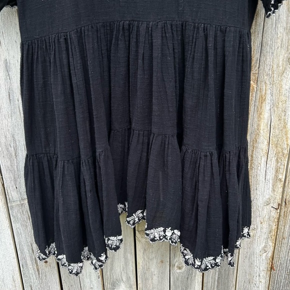 Free People Santiago Floral Embroidered Dress Black White XS - Picture 12 of 15